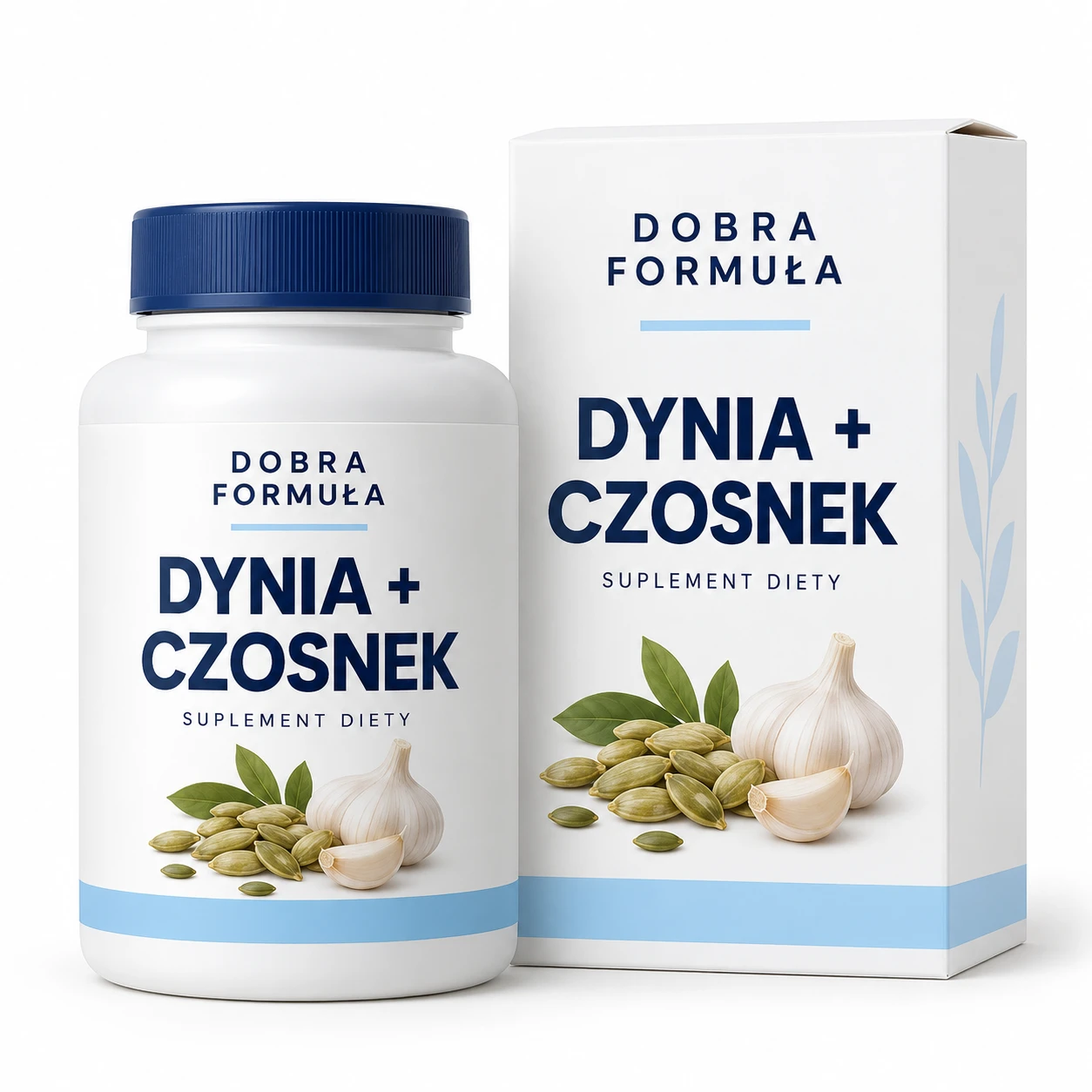 Przykładowe opakowanie Dobra Formuła — Dynia + Czosnek
