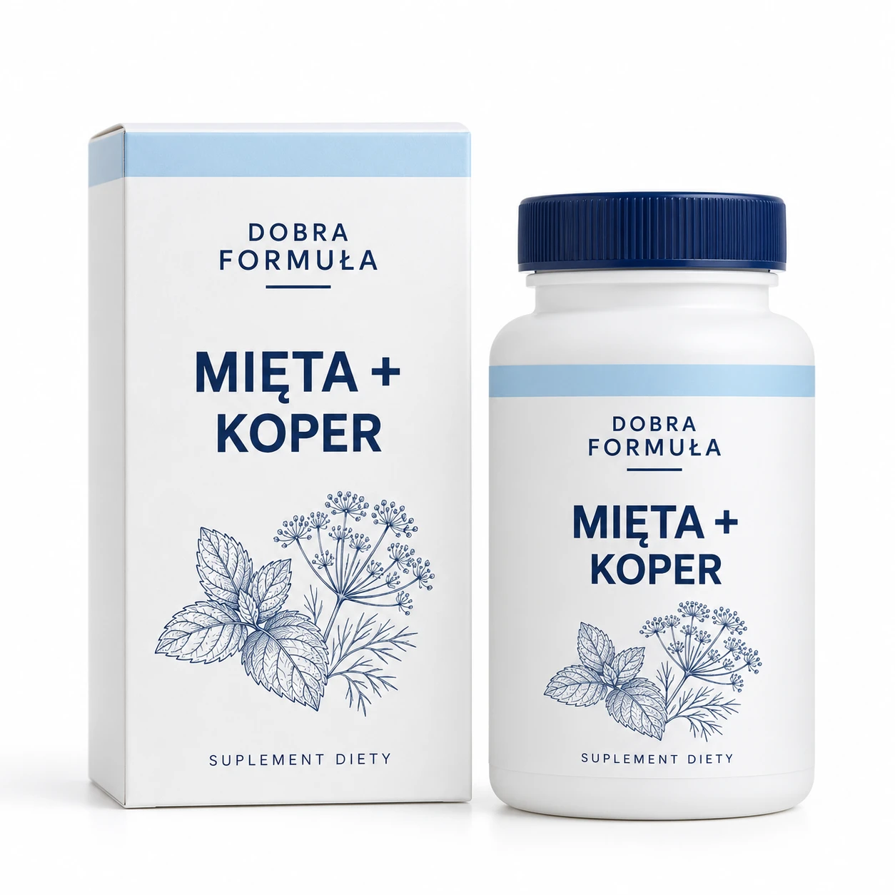 Przykładowe opakowanie Dobra Formuła — Mięta + Koper